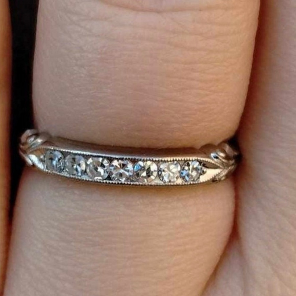 18k Diamond Palladium Ring